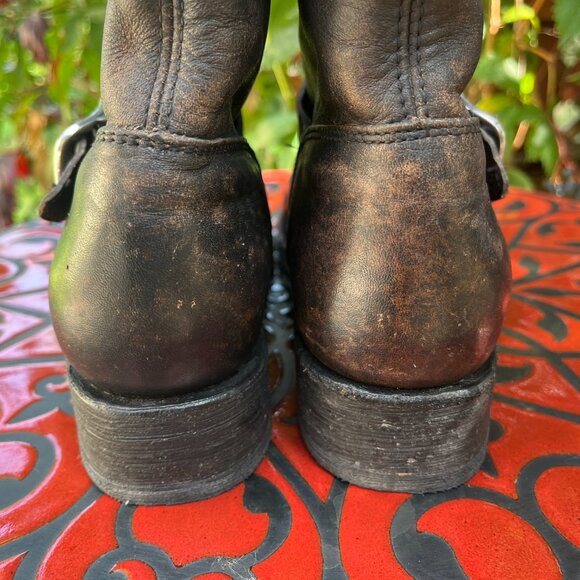 Frye Veronica Bootie Leather Moto Boots Distressed Brown - Picture 10 of 11